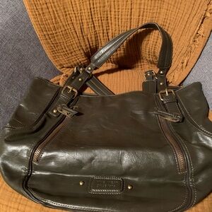 Nine West Olive Leather Shoulder Bag